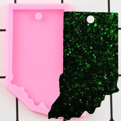 Shiny US Indiana Silicone Mold Epoxy Resin Jewelry Making Keychain Molds DIY Handmade Charms Mould Polymer Clay Pendant
