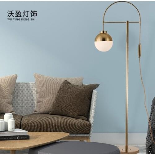 Postmodern personality glass ball floor lamp Nordic living room simple floor lamp bedroom study atmospheric lamps