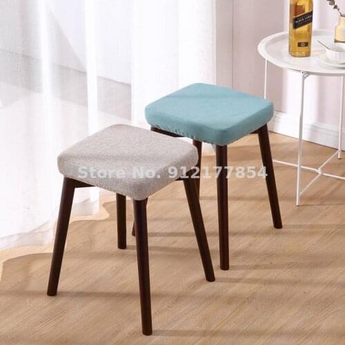 Solid wood net red stool home bedroom girl dressing table dining stool makeup chair modern minimalist ins Nordic light luxury