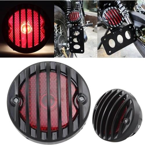 Universal Motor Rear Round Stop Vintage License Plate Tail Light Brake Light Lamp For Harley Bobber Chopper Scooters ATV Custom