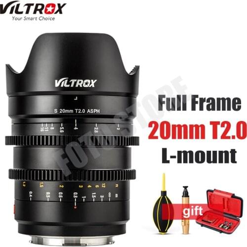 Viltrox 20mm T2.0 Cine Lens Full Frame Manual Focus Wide-angle Lens for Panasonic Lumix S1R S1 S1H SL2 L Mount Camera Lens
