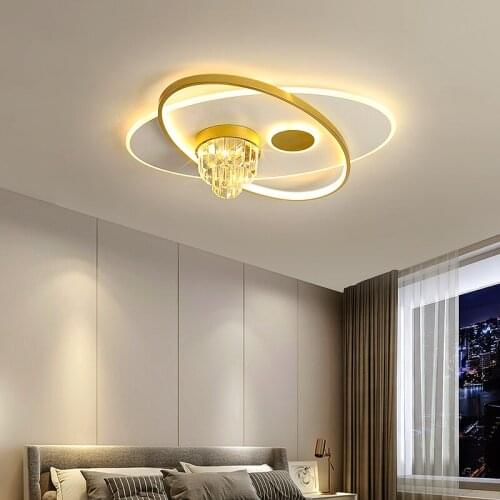 WEIHAO Modern LED Ceiling Lights for bedroom living room kitchen Study balcony Surface mount Crystal lamp AC90-220V Ceiling Lamp