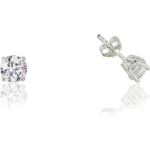 XSi̇lver Mini Single Stone Earrings