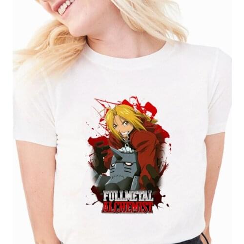 Short Sleeve Female Tops Tees T Shirts Japanese Anime Fullmetal Alchemist Ullzang T-shirt Summer Casual Womens