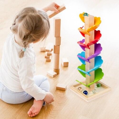 1 Set Building Blocks Tree Toy Interesting Fine Workmanship Simple Operation Wooden Building Blocks Tree Toy for Decoration