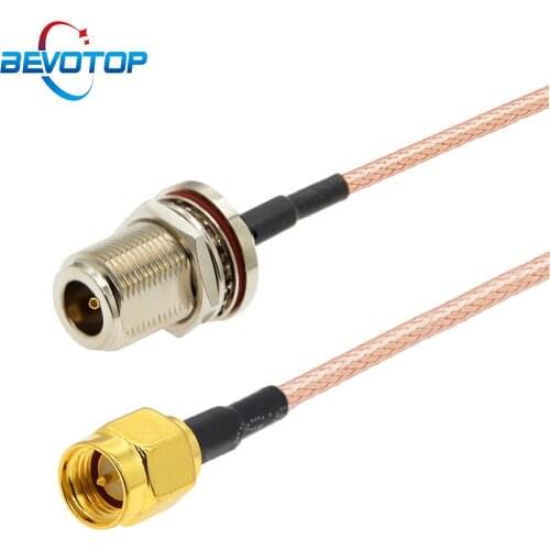 1PCS SMA Male to N Female Bulkhead RG316 Coaxial Pigtail RF Cable Extension Cable Coax Jumper Cable