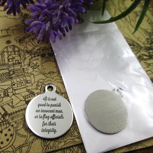 20pcs--"It is not good to punish an innocent man..."stainless steel charms styles for choosing DIY Charms Bible gold sentence