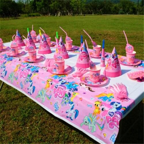 Cartoon My Little Pony Party Decoration 129Pcs/159Pcs birthday Decoration Kids Birthday Party Supplies Disposable Tableware Set