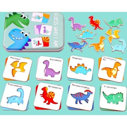2020 New Childrens Wooden animal Puzzle Baby Early Educational Toys Cartoon Animal Traffic Wood Jigsaw Guessing Puzzles