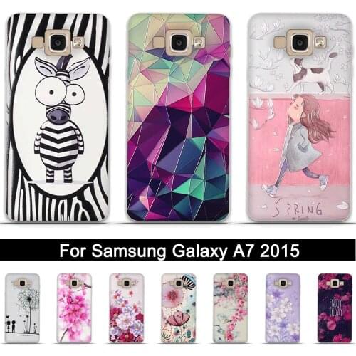 3D Relief TPU Case For Samsung Galaxy A7 2015 A700 A700F SM-A700F Case Silicone Back Phone Cover For Samsung A7 2015 Shells Bags