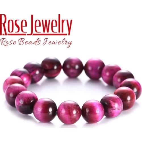 4/6/8/10/12mm Gorgeous Rose Red Tiger Eye Bracelets for Men Women Natural Tiger Eye Stone Beads Bracelet Buddha Bracelets Unisex
