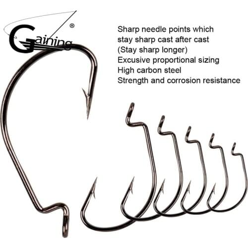 50pcs/lot Fishing Hooks High Carbon Steel Worm Bait Jig Fish Hooks Bass Barbed Hooks Wide Crank for Fish Tackle Tools