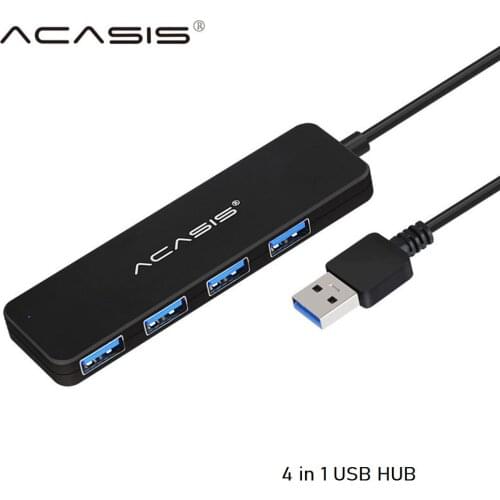 Acasis USB Hub 4 Port In 1 USB 3.0 with Power Adapter for Phone PC Computer Accessories Splitter Docking Station