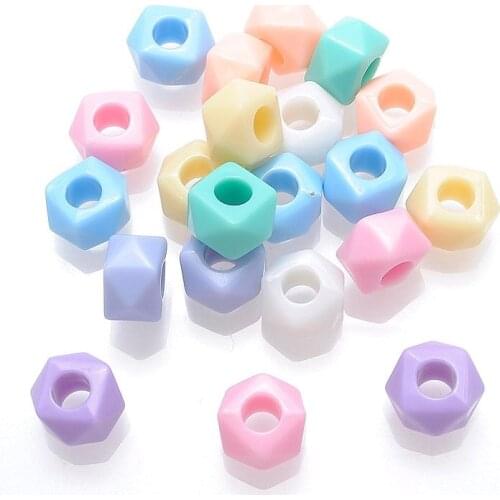 Mixed Colors Large Hole Acrylic Loose Beads Macroporous Wheel Angle Beads DIY Necklace Jewelry Making Accessories 200pcs IC-28