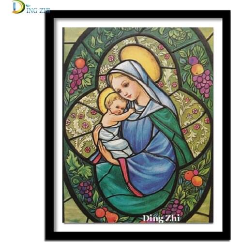 Diy Diamond Embroidery Diamond Painting Virgin Mary 5D Cross Stitch Decor Picture Mosaic Full Drill Handmade Home Art Religion