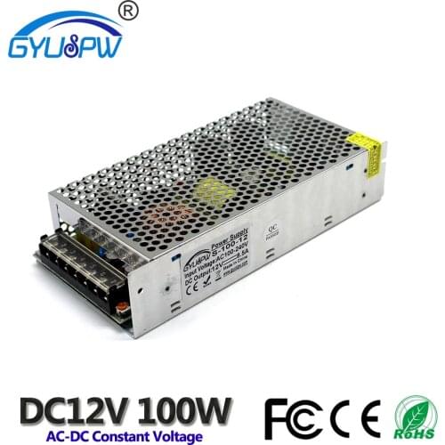 Single Output dc Power Supply 12v 8.5A 100W Led Driver transformer 220V 110v AC to DC12V UPS for Led Strip lamp CNC CCTV