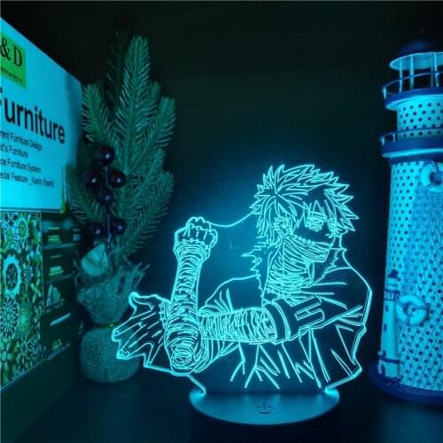 Boku No Hero Academia LED 3D Night Light Dabi Anime Figure Lamp Manga Lampara My Hero Lighting Home Decor Bedside Decor Lamps