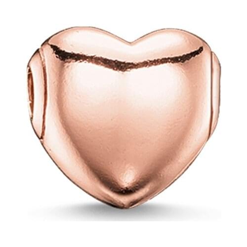 Rose Gold Color Heart Beads, Fashion Thomas Style Bijoux Karma Beads for Ts Jewelry Making Fit Necklace Bracelet for Women Men