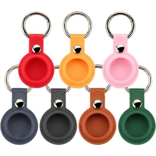 PU Leather Cover for Apple Airtags Case Keychain Location Tracker Protector For AirTag Anti-lost Device Protective Shell