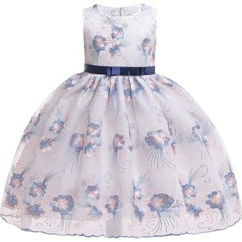 Kids dresses for girls embroidery elegant Tutu Birthday Princess dress Girls Party Dress for Children Bridesmaid Elegant Dress