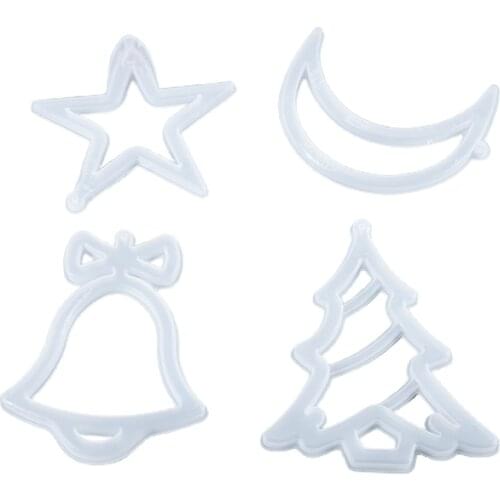 DIY Christmas Listed Decor Pendant Casting Silicone Mould Crafts Jewelry Making Tools Crystal Epoxy Resin Mold