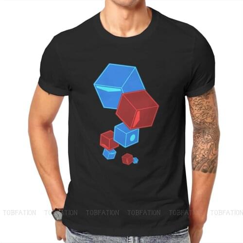 Cube Abstraction TShirt for Men Beat Saber Floatin' Blocks SOLID Basic Casual Sweatshirts T Shirt High Quality Trendy Loose