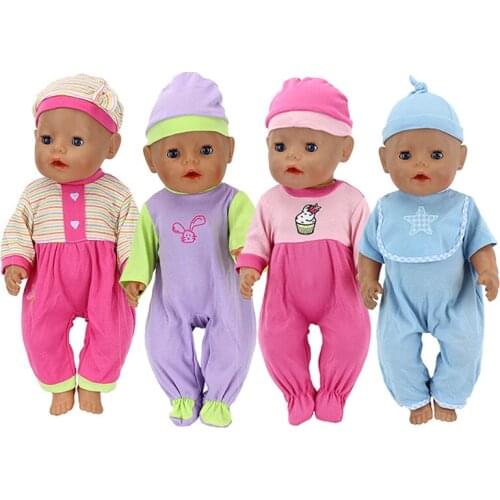 Hot 4pcs/set Doll Clothes Fit For 43cm baby Doll clothes reborn Doll Accessories