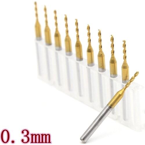 HANGXIN 0.3mm Tungsten Carbide PCB Drill 10PCS Step Drill Metal Drill Wood Cutter CNC Router Tool