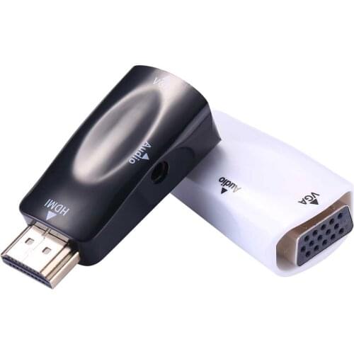 HDMI to VGA Adapter Audio Cables Converter Male to Female HD 1080P For PC Laptop TV Box Projector Cable