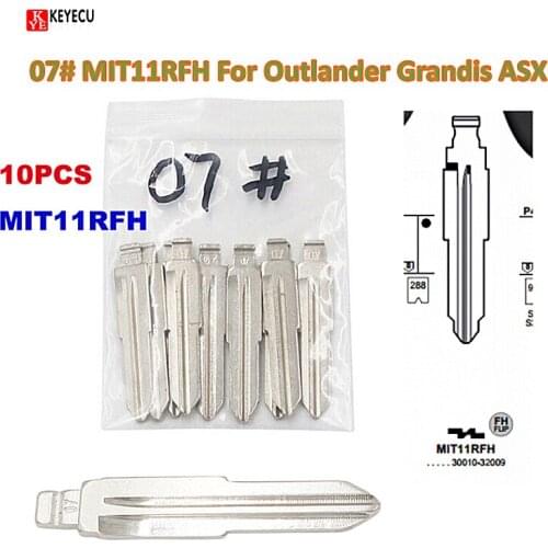 Keyecu 10PCs KEYDIY Universal Remotes Flip Blade 07# ,MIT11RFH for Mitsubishi Outlander Grandis ASX, Citroen,Peug*eot