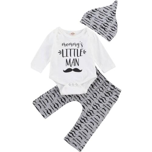 0-18M Newborn Kid Baby Boy Clothes set Long Sleeve Bodysuit Pant suit Cotton Tracksuit Cute Sweet New born Clothing