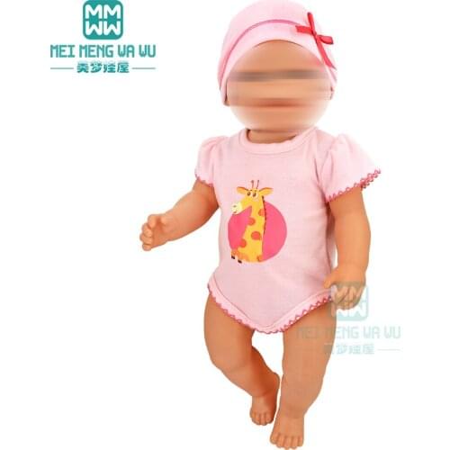 Doll clothes for 43cm toy new born doll accessories Baby romper hat shoes dress