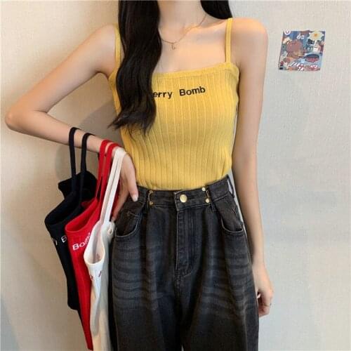 Summer French Niche Design Sense Net Red Hot Style Ins Tide Ice Silk Outer Wear Vest with A Small Sling Female Top