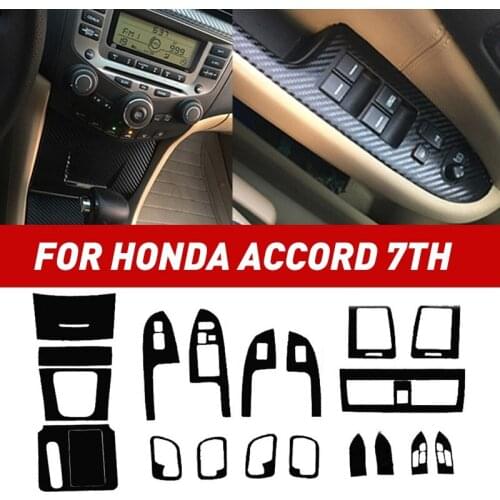 Pcmos Auto Interior Center Console Carbon Fiber Molding Sticker Decals For Honda Accord 7th 2004-2007 Chromium Styling Stickers