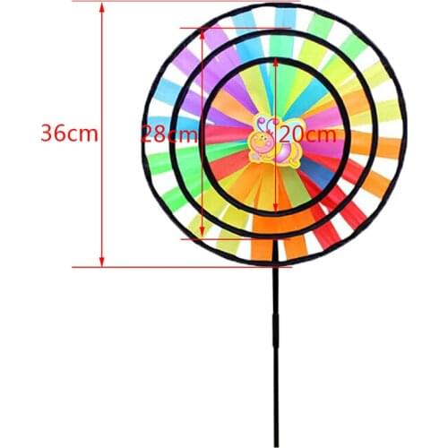 New Colorful Rainbow Triple Wheel Wind Spinner Windmill Garden Yard Outdoor Decor Kids Toys 1Set