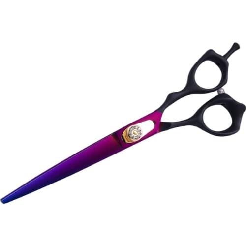 7 Inch Purple Japanese Stainless Steel Pet Hair Cutting Shears Dog Grooming Scissors