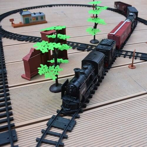 Simulated Electric Track Smokes Classical Model High-speed Train Retro-vintage Steam Toy Trunk Group Street View Boy Toys 7.1M