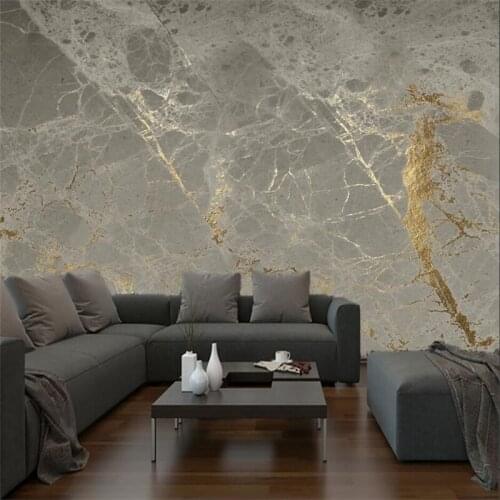 Custom wallpaper 3d decorative painting modern minimalist light luxury golden gray marble background wall living room фотообои