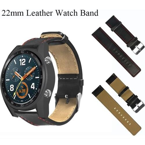22mm Genuine Leather Watch Strap Band for Samsung Gear S3 Frontier for Amazfit Stratos 2 2S bracelet bands