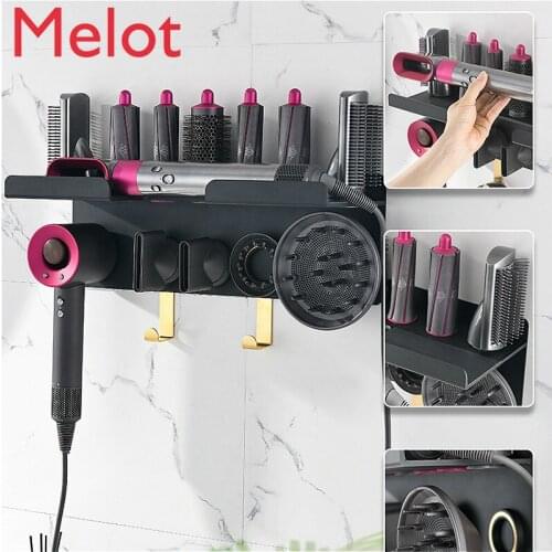 Luxury Hair Dryer Bracket Punch Free Rack Simple Home Hair Dryer Holder Hair Dryer Storage Holder Wall-Mounted Shelf