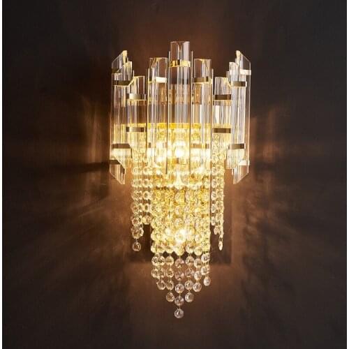 Modern Luxury crystal Wall Lamp for Living Room decor led lights Dressing lamp led wall Light Villa Model Room Crystal lighting