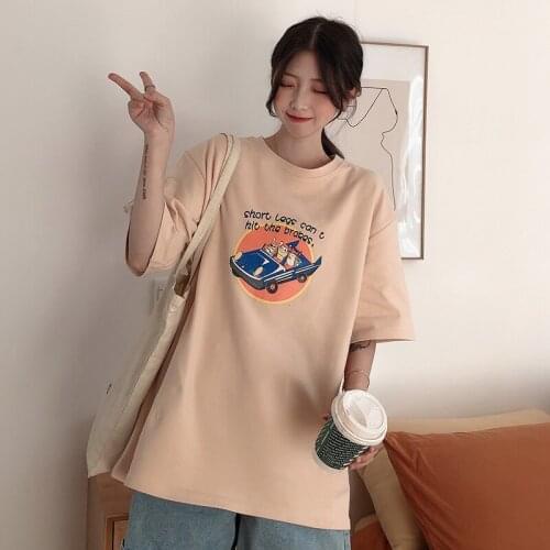 Print Loose Letter Casual Vintage T-shirt Womens T-shirts Tops Japanese Kawaii Ulzzang Female Korean Harajuku Clothes For Women