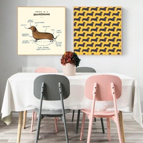 Vintage Dachshund Dog Wall Art Canvas Posters And Prints Living Room Bedroom Pictures For Home Design Indie Aesthetic Decoration