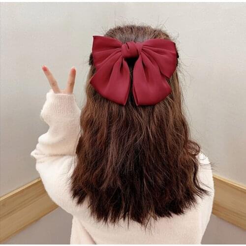 Q Big Bow Hair Ties Hair Clips For Women Girls Hairpin Barrette Cute Hair Rope Ribbon Headdress For Women Bowknot Hairpins