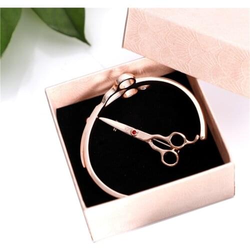 Fashion Barber use Women Bracelets & Bangles For Professional Hairdresser Designer Women Scissor Shape Bracelets