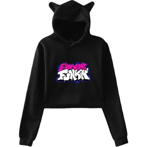 Video Game Friday Night Funkin Pullover 2021 Cat Ear Hoodie Sweatshirt Women Girls Harajuku Streetwear Fashion Regular Clothes