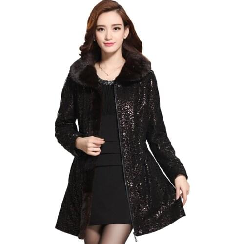 2019 Double-faced Fur Real Leather Coat Real Fur Coat Winter Jacket Women Natural Sheep Fur Long Outerwear Streetwear New