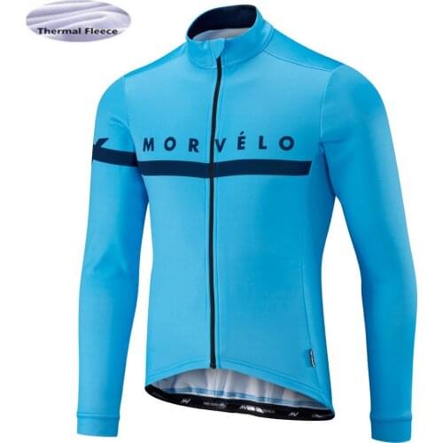 Morvelo Winter Thermal Fleece Cycling Jersey long sleeve Ropa ciclismo hombre Bicycle Wear Bike Clothing maillot Ciclismo