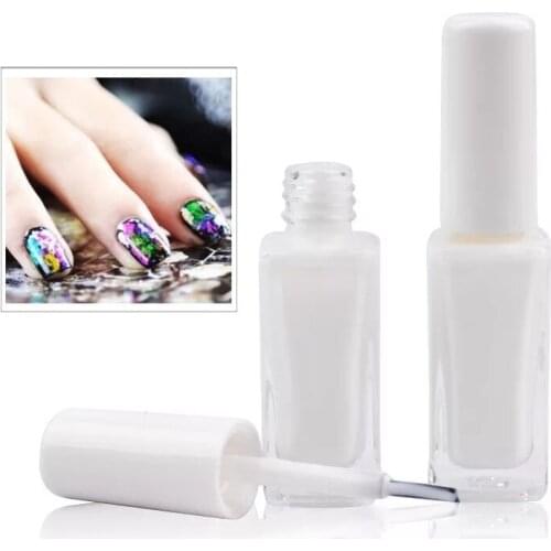 1 Bottle 10ml White Nail Art Foils Glue Foils Sticker 3D Tips Adhesive Glue For DIY Transfer Nail Designs Manicure Tools