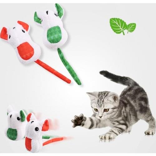 1PCS Cat Toy Funny Built-in Catnip Fat Mouse Shape Cat Interactive Toy Cat Chew Toy Cat Funny Toy Plush Mini Mouse Toys
